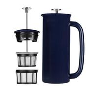 ESPRO - P7 French Press - Double Walled Stainless Steel Insulated Coffee and Tea Maker with Micro-Filter - Keep Drinks Hotter for Longer, Perfect for Home (Aegean Blue, 18 Oz)