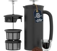 ESPRO P7 French Press Stainless Steel 304 - Patented Double Walled Micro-Filter Insulated French Press Coffee Maker, Grit-Free Brew - Heat Resistant BPA Free - Matte Black (18oz)