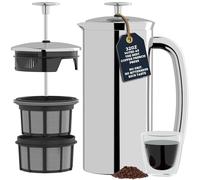 ESPRO Pro P7 French Press Stainless Steel 304 - Patented Double Micro-Filter for Grit-Free Coffee, Double Wall Insulated Coffee Maker, Plastic-Free & Heat Resistant Ideal Mothers day Gifts - 530ML