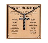 ESPVO 9-16 Years Old Birthday Gifts, 316L Stainless Steel Cross Necklace Christian Religious Jewelry Gifts for Son Nephew Grandson Teenage 18+2 Inches, Stainless Steel, No Gemstone