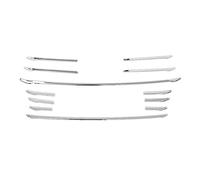 ESPYN Front Grille For A4 B8 Car Front Grille Bumper Grille Cover Trim Strips Silver 12 Pcs Front Kidney Grille