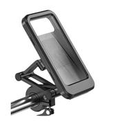 ESPYN GPS Mount Waterproof Motorcycle Phone Mount - 360° Handlebar/Mirror Stem Holder W/Shockproof Case & Touchscreen For 6.7" Phones (Black)