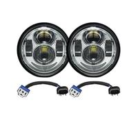 ESPYN Headlight Motorbike For FXDF For Dyna For Fatbob Black/Chrome 4.65 Inch Motorcycle Headlights LED Hi Low Projector(With DRL Chrome H13)