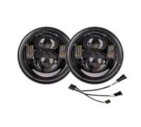 ESPYN Headlight Motorbike For FXDF For Dyna For Fatbob Black/Chrome 4.65 Inch Motorcycle Headlights LED Hi Low Projector(With DRL Black H11)