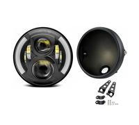 ESPYN Headlight Motorbike Universal 7.5 Inch LED Motorcycle Modified Headlight Hi/Lo Beam DRL Matte Black Housing With Bracket(With bracket A)