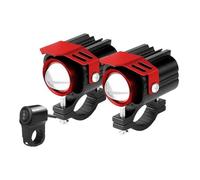 ESPYN Headlight Motorbike Universal Additional Led Headlights Motorcycle Auxiliary Light 12-80V White/Amber Moto Spotlights Fog Lights(2 Light With Switch)