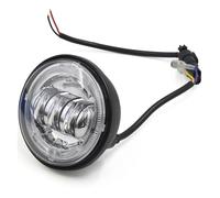 ESPYN Motorcycle Headlight 4-1/2" 4.5 Inch 30W LED Fog Lights Red Demon White DRL Amber Turn Signal Halo Headlight Auxiliary Passing Light Lamp(Black)