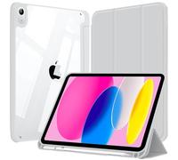 EspZanthic Case for iPad (A16) 11th/10th Generation (2025/2022) with Special Slot for Pencil & Charging Adapter, Clear Transparent Back Shell Shockproof Tablet Cover (Elegant Silver)