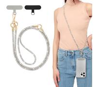 EspZanthic Crossbody 3 in 1 Cell Phone Lanyard, Premium 8mm Bling Thick Rope Mobile for iPhone, Samsung and More | Neck Strap×1 Wrist Strapx1 Lanyard Patch×2