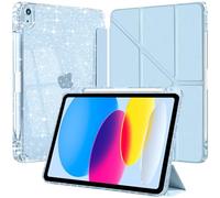 EspZanthic Glitter Case for iPad (A16) 11th Generation 11 Inch (2025), iPad 10th Gen 10.9 Inch (2022) With Pencil Holder, Sparkly Cover with Shiny Back Shell, Y-Shaped Stand, 6-Sky Blue
