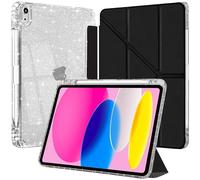 EspZanthic Glitter Case for iPad (A16) 11th Generation 11 Inch (2025), iPad 10th Generation 10.9 Inch (2022) With Pencil Holder, Sparkly Cover with Shiny Back Shell, Y-Shaped Stand, 6-Black