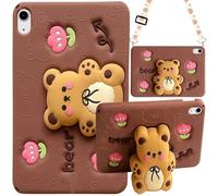 EspZanthic Kids Case for iPad (A16) 11th Generation 11 Inch 2025/iPad 10th Generation Cover 10.9 Inch 2022, Shockproof Silicone Protective Cover with Cute Stand, Shoulder Strap