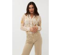EsQualo Blouse Mesh Marble Dream Print size S | Button-Down Shirts Outlet | Women S