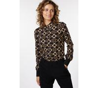 EsQualo Blouse Ribbed Cuffs Chain Print Print size S | Button-Down Shirts Outlet | Women S