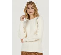 EsQualo Sweater Shoulder Pearls Off White size S | Knitted Sweaters Outlet | Women | Green S
