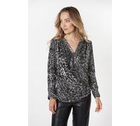 EsQualo Top Sequins Scattered Illusion Print size 36 | Blouses Outlet | Women 36