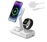 ESR 100W 6-in-1 Charging Station with MagSafe CryoBoost for iPhone, AirPods | Compatible with MagSafe Charger Stand, Magnetic Wireless Charger for iPhone 18 Pro/Duo/17-12, AirPods, and USB-C/A, White