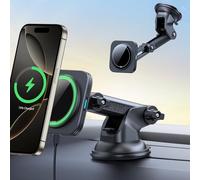 ESR 15W MagSafe Car Mount Charger Fast Charging for iPhone 18 Pro/Duo/17-12 | Dashboard/Windshield Suction Cup Magnetic Car Phone Holder Wireless Charger, Galaxy S25/S26 Series, Pixel 10