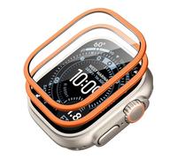 ESR 2 Pack Armorite Screen Protector for Apple Watch Ultra 3/2/1 (2025/2024/2023/2022,49 mm), Military Grade Protection, Tempered Glass Film with Aluminum Alloy Frame, Anti-Scratch, Orange