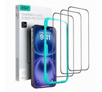 ESR 3 Pack for iPhone 16/15 Screen Protector, Align Frame | Military Grade Shatterproof, 9H Tempered Glass, Scratch-Resistant, Full-Coverage Protection, Easy Installation Tool, HD Clear