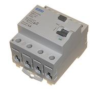 ESR 63 Amp 30mA RCD RCCB Trip Switch, 4 Pole, Three Phase, 400 Volt, DIN Rail Mount, Neutral Left, Automatic, IEC61008-1 / EN61008-1