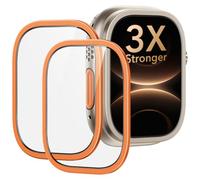 ESR Accessory Glass by Corning™ for Apple Watch Ultra 4/3/2/1, Orange | 2 Pack 49 mm Premium Screen Protectors. Military-Grade Ultimate Drop Protection. Bubble & Dust Free