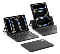 ESR Ascend iPad Pro 11 Inch Case with Keyboard (M4, 2024), Magnetic Detachable Keyboard with Multi-Touch Trackpad, Fully Adjustable,Color Backlit Keys, Pencil Clasp, Black