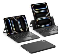ESR Ascend iPad Pro 13 Inch Case with Keyboard (M4, 2024), Magnetic Detachable Keyboard with Multi-Touch Trackpad, Fully Adjustable Portrait/Landscape Stand, Color Backlit Keys, Pencil Clasp, Black