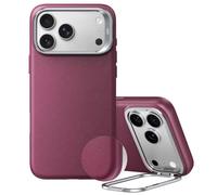 ESR Atelier for iPhone 18 Pro Max/17 Pro Max Case with Flex Stand, Burgundy | Soft-Touch Silicone Leather, Camera Kickstand, Compatible with MagSafe, 3X Military-Grade Protection, Camera Control
