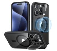 ESR Classic Hybrid Case with Stash Stand (HaloLock), Compatible with iPhone 15 Pro, Clear Black