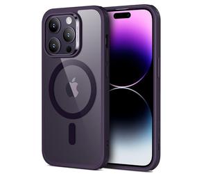 ESR Classic Hybrid Magnetic Case with HaloLock, Compatible with iPhone 14 Pro Case, Compatible with MagSafe, Shockproof Military-Grade Protection, Scratch-Resistant Back, Purple