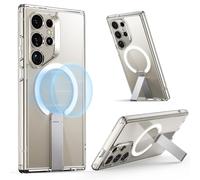 ESR Coque pour Samsung Galaxy S24 Ultra avec Support, Compatible avec MagSafe, Magnétique, 3 Modes de Support, Protection de Qualité Militaire, Antichoc, Transparent