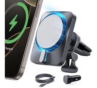 ESR for 15W Apple-Certified MagSafe Car Mount Charger - CryoBoost Phone Cooling Faster Charging with 40W Dual USB-C Cigarette Lighter for iPhone 16 Pro Max Plus 15 14 13 12 Mini, MagSafe Accessories