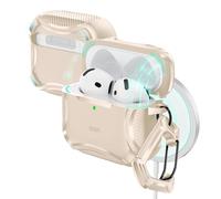 ESR for AirPods 4 Case, Compatible with AirPods 4th Generation Case (2024), Compatible with MagSafe, Powerful Drop Protection, Magnetic Lid, Cyber Series, Desert Titanium