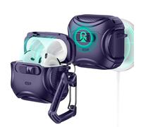 ESR for AirPods 4 Case, Compatible with AirPods 4th Generation Case (2024) (USB-C), Compatible with Magsafe, Drop-Proof Lock, Easy Open, Cyber Series, Purple