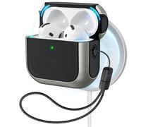 ESR for AirPods 4 Case, Compatible with MagSafe, Titanium | Compatible with AirPods 4 Case Cover (2024) (USB-C), Drop Protection Cover with Lanyard, Magnetic Lid, Orbit Hybrid Series