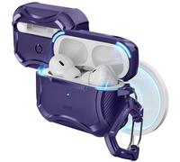 ESR for AirPods Pro 2 Case, Compatible with Airpods Pro Case 2nd/1st Gen (2023/2022/2019), Compatible with MagSafe, Powerful Drop Protection, Magnetic Lid, Cyber Series, Purple