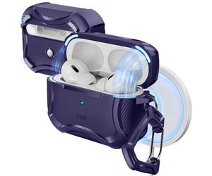 ESR for AirPods Pro 2 Case, Compatible with Airpods Pro Case 2nd/1st Gen (2023/2022/2019), Compatible with MagSafe, Powerful Drop Protection, Magnetic Lid, Cyber Series, Purple