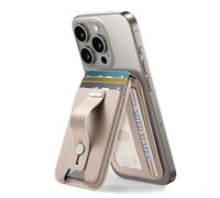 ESR for Aura MagSafe Wallet, 5 Card Holder, RFID Blocking, Magnetic Wallet with Adjustable Stand, Secure Grip Finger Loop, for iPhone 16/15/14/13/12, Not mini, Not Find My Compatible, Desert Titanium