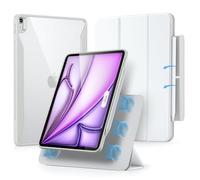 ESR for iPad Air 13 Inch Case M3/M2 (2025/2024) Case with Pencil Holder, Removable Magnetic Cover, Vertical Stand, Fully Supports Apple Pencil Pro and Pencil (USB-C), Rebound 360 Series, White