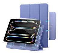 ESR for iPad Pro 11 inch Case (2024), Powerful Magnetic Attachment, Slim Trifold Stand Case, Supports Apple Pencil Pro and Pencil (USB-C), Auto Wake/Sleep, Durable Protection, Rebound Series, Purple