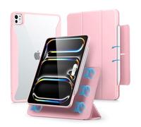 ESR for iPad Pro 11 inch Case (2024), Powerful Magnetic Attachment, Slim Trifold Stand Case, Supports Apple Pencil Pro and Pencil (USB-C), Auto Wake/Sleep, Durable Protection, Rebound Series, Pink