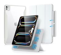 ESR for iPad Pro 13 inch Case (2024), Powerful Magnetic Attachment, Slim Trifold Stand Case, Supports Apple Pencil Pro and Pencil (USB-C), Auto Wake/Sleep, Durable Protection, Rebound Series, White