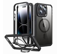 ESR for iPhone 14 Pro Case, MagSafe Compatible, Full Body Shockproof Case, Military-Grade Protection, Magnetic Phone Case for iPhone 14 Pro, Shock Armor Kickstand Case (HaloLock), Clear Black