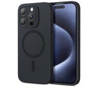 ESR for iPhone 15 Pro Case with MagSafe, Supports Magnetic Charging, Slim Liquid Silicone Case, Shock Absorbing, Screen and Camera Protection, Cloud Series, Black