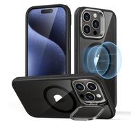ESR for iPhone 15 Pro Max Case, Compatible with MagSafe, Military-Grade Protective Case, Built-In Stash Stand Phone Case, Scratch-Resistant Back Cover, Classic Series, Clear Black