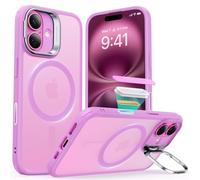 ESR for iPhone 16 Case, Camera Control,Compatible with MagSafe, Military-Grade Protective Case, Built-in Stash Stand Phone Case, Scratch-Resistant Back Cover, Classic Series, Frosted Pink