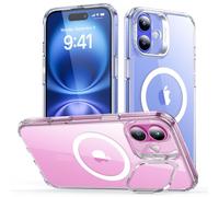 ESR for iPhone 16 Case, Compatible with MagSafe, Military-Grade Protective Case, Built-In Stash Stand Phone Case, Scratch-Resistant Back Cover, Classic Series, Clear