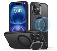 ESR for iPhone 16 Plus Case, Compatible with MagSafe, Military-Grade Protective Case, Built-In Stash Stand Phone Case, Scratch-Resistant Back Cover, Classic Series, Frosted Black