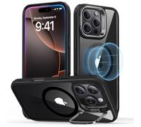 ESR for iPhone 16 Pro Case, Compatible with MagSafe, Military-Grade Protective Case, Built-In Stash Stand Phone Case, Scratch-Resistant Back Cover, Classic Series, Clear Black